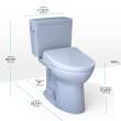 Toto(R) Drake(R) Washlet(R)+ Two-Piece Elongated 1.28 Gpf Universal Height Tornado Flush(R) Toilet And S7 Contemporary Bidet Seat With Auto Flush, 10 Inch Rough-In, Cotton White - MW7764726CEFGA.10#01