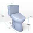 Toto(R) Drake(R) Washlet(R)+ Two-Piece Elongated 1.6 Gpf Universal Height Tornado Flush(R) Toilet And S7A Contemporary Bidet Seatwith Auto Flush, Cotton White - MW7764736CSFGA#01
