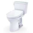 Toto(R) Drake(R) Transitional Washlet(R)+ Two-Piece Elongated 1.28 Gpf Tornado Flush(R) Toilet With S2 Bidet Seat, Cotton White - MW7863346CEG#01