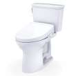 Toto(R) Drake(R) Transitional Washlet(R)+ Two-Piece Elongated 1.28 Gpf Universal Height Tornado Flush(R) Toilet With S5 Bidet Seat, Cotton White - MW7863446CEFG.10#01