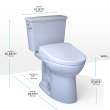 Toto(R) Drake(R) Transitional Washlet(R)+ Two-Piece Elongated 1.28 Gpf Universal Height Tornado Flush(R) Toilet And S7 Bidet Seat With Auto Flush, Cotton White - MW7864726CEFGA#01