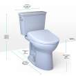Toto(R) Drake(R) Transitional Washlet(R)+ Two-Piece Elongated 1.28 Gpf Universal Height Tornado Flush(R) Toilet With S7A Contemporary Bidet Seat, Cotton White - MW7864736CEFG#01