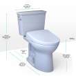 Toto(R) Drake(R) Transitional Washlet(R)+ Two-Piece Elongated 1.28 Gpf Universal Height Tornado Flush(R) Toilet And S7A Contemporary Bidet Seat With Auto Flush, Cotton White - MW7864736CEFGA.10#01