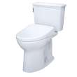 Toto(R) Drake(R) Transitional Washlet(R)+ Two-Piece Elongated 1.28 Gpf Universal Height Tornado Flush(R) Toilet And S7A Contemporary Bidet Seat With Auto Flush, Cotton White - MW7864736CEFGA.10#01