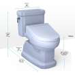 Toto(R) Washlet(R)+ Eco Guinevere(R) Elongated 1.28 Gpf Universal Height Toilet With S2 Bidet Seat, Cotton White - MW9743346CEFG#01