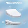 Toto(R) Washlet(R) Ks5 Electronic Bidet Toilet Seat With Instantaneous Water Heating, Self-Cleaning Wand And Heated Seat, Elongated, Cotton White - SW3216#01