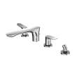 Toto(R) Go Two-Handle Deck-Mount Roman Tub Filler Trim With Handshower, Polished Chrome - TBG01202U#CP