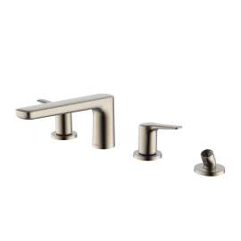 Toto(R) Gs Four-Hole Deck-Mount Roman Tub Filler Trim With Handshower, Brushed Nickel - TBG03202U#BN