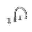 Toto(R) Lb Two-Handle Deck-Mount Roman Tub Filler Trim With Handshower, Polished Chrome - TBS01202U#CP