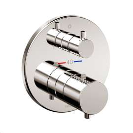 Toto(R) Round Thermostatic Mixing Valve With Two-Way Diverter Shower Trim, Polished Nickel - TBV01408U#PN