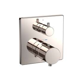 Toto(R) Square Thermostatic Mixing Valve With Volume Control Shower Trim, Polished Nickel - TBV02403U#PN
