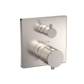 Toto(R) Square Thermostatic Mixing Valve With Two-Way Diverter Shower Trim, Brushed Nickel - TBV02404U#BN