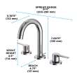 Toto(R) Lb Series Two Handle Widespread 1.2 Gpm Bathroom Sink Faucet With Drain Assembly, Polished Chrome - TLS01201U#CP