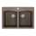 33-in x 22-in x 9.5-in Granite Double Equal Drop-in 1-Hole Kitchen Sink in Espresso with Faucet, Grids, Strainer, Disposer Strainer, Installation Kit