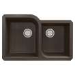 31.75-in x 20.75-in x 9.5-in Granite 1-3/4 Offset Double Undermount Kitchen Sink in Espresso with Grids, Strainer, Disposer Strainer, Installation Kit