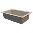 22-in W x 33-in L Granite Super Single Drop-in 1-Hole Kitchen Sink in Cafe Latte with Grid, Strainer, Installation Kit