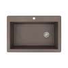 22-in W x 33-in L Granite Super Single Drop-in 1-Hole Kitchen Sink in Espresso with Faucet, Grid, Strainer, Installation Kit