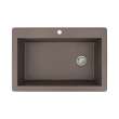 22-in W x 33-in L Granite Super Single Drop-in 1-Hole Kitchen Sink in Espresso with Faucet, Grid, Strainer, Installation Kit
