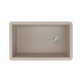 31.75-in x 19.125-in x 9.5-in Granite Super Single Undermount Kitchen Sink in Cafe Latte with Faucet, Grid, Strainer, Installation Kit