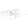SM1917-0 Samson 19-in x 17-in Cultured Marble Single Bowl Vanity Top, White