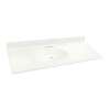 SM6122-0 Samson 61-in x 22-in Cultured Marble Single Bowl Vanity Top, White