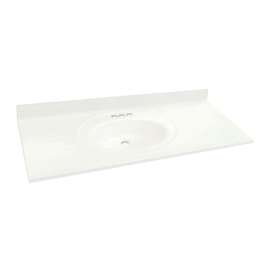 SM6122-0 Samson 61-in x 22-in Cultured Marble Single Bowl Vanity Top, White