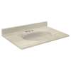 1439-7322 Samson 37-in x 19-in Cultured Marble Single Bowl Vanity Top, White on Bone (3-Pack)