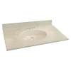 1439-7922 Samson 49-in x 22-in Cultured Marble Single Bowl Vanity Top, White on Bone (3-Pack)