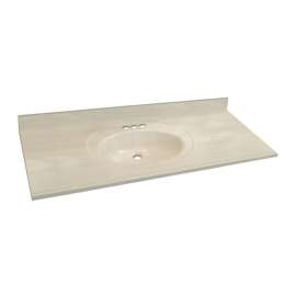 1439-7932 Samson 61-in x 22-in Cultured Marble Single Bowl Vanity Top, White on Bone (3-Pack)