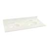 1439-7981 Samson 61-in x 22-in Cultured Marble Double Bowl Vanity Top, White on White (3-Pack)
