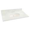 1469-7521 Samson 25-in x 22-in Cultured Marble Single Bowl Vanity Top, White on White (6-Pack)