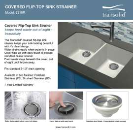 3.5-in Covered Flip-Top Sink Strainer