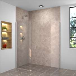 Ready to Tile Wet Floor Shower Base with a Rear Offset Center Shower Drain, 59.1-in L x 32.3-in W