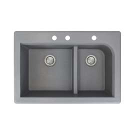 RTDJ3322-CBE Radius 33-in x 22-in Drop-in Granite Kitchen Sink
