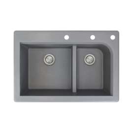 RTDJ3322-CEF Radius 33-in x 22-in Drop-in Granite Kitchen Sink