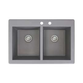 RTDE3322-CD Radius 33-in x 22-in Drop-in Granite Kitchen Sink