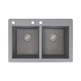 RTDE3322-CAB Radius 33-in x 22-in Drop-in Granite Kitchen Sink