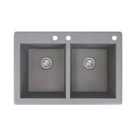 RTDE3322-CBE Radius 33-in x 22-in Drop-in Granite Kitchen Sink