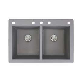 RTDE3322-CABDE Radius 33-in x 22-in Drop-in Granite Kitchen Sink