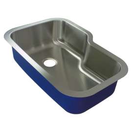 33-in x 22-in x 9-in 16 Gauge Offset Super Single Bowl, Undermount Stainless Steel Kitchen Sink