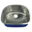 23.625-in x 21-in x 9-in 16 Gauge D-Shape Single Bowl, Undermount Stainless Steel Kitchen Sink