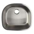 23.625-in x 21-in x 9-in 16 Gauge D-Shape Single Bowl, Undermount Stainless Steel Kitchen Sink