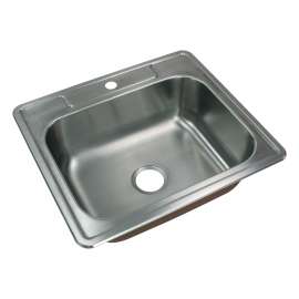 Classic Stainless Steel 25 Drop-in Kitchen Sink Kit with Bottom Grids, Flip-Top Strainer, Flip-Top Disposal Strainer, 
