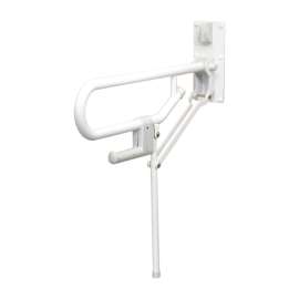 01820 Fold-Up Support Grab Bar with Fixed Leg in White
