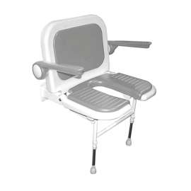 04250P Deluxe Wide U-Shaped Seat with Back and Arms in Grey