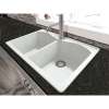 33-in X 22-in X 9.5-in silQ Granite Kitchen Sink with Double Equal bowls, Drop-in Installation with 2 CA Faucet Holes, In White