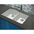 31.375-in x 20.5-in x 9.5-in silQ Granite Kitchen Sink with 1-3/4 D-Shape Double bowls, Undermount Installation, in White
