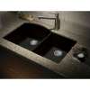 31.375-in x 20.5-in x 9.5-in silQ Granite Kitchen Sink with 1-3/4 D-Shape Double bowls, Undermount Installation, in Black