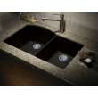 31.375-in x 20.5-in x 9.5-in silQ Granite Kitchen Sink with 1-3/4 D-Shape Double bowls, Undermount Installation, in Black
