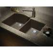 31.375-in x 20.5-in x 9.5-in silQ Granite Kitchen Sink with 1-3/4 D-Shape Double bowls, Undermount Installation, in Espresso